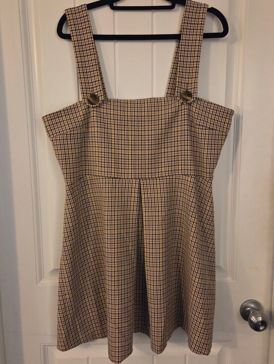 Zara Dresses & Skirts - Zara | Plaid Pinafore Mini Dress | Size XL
